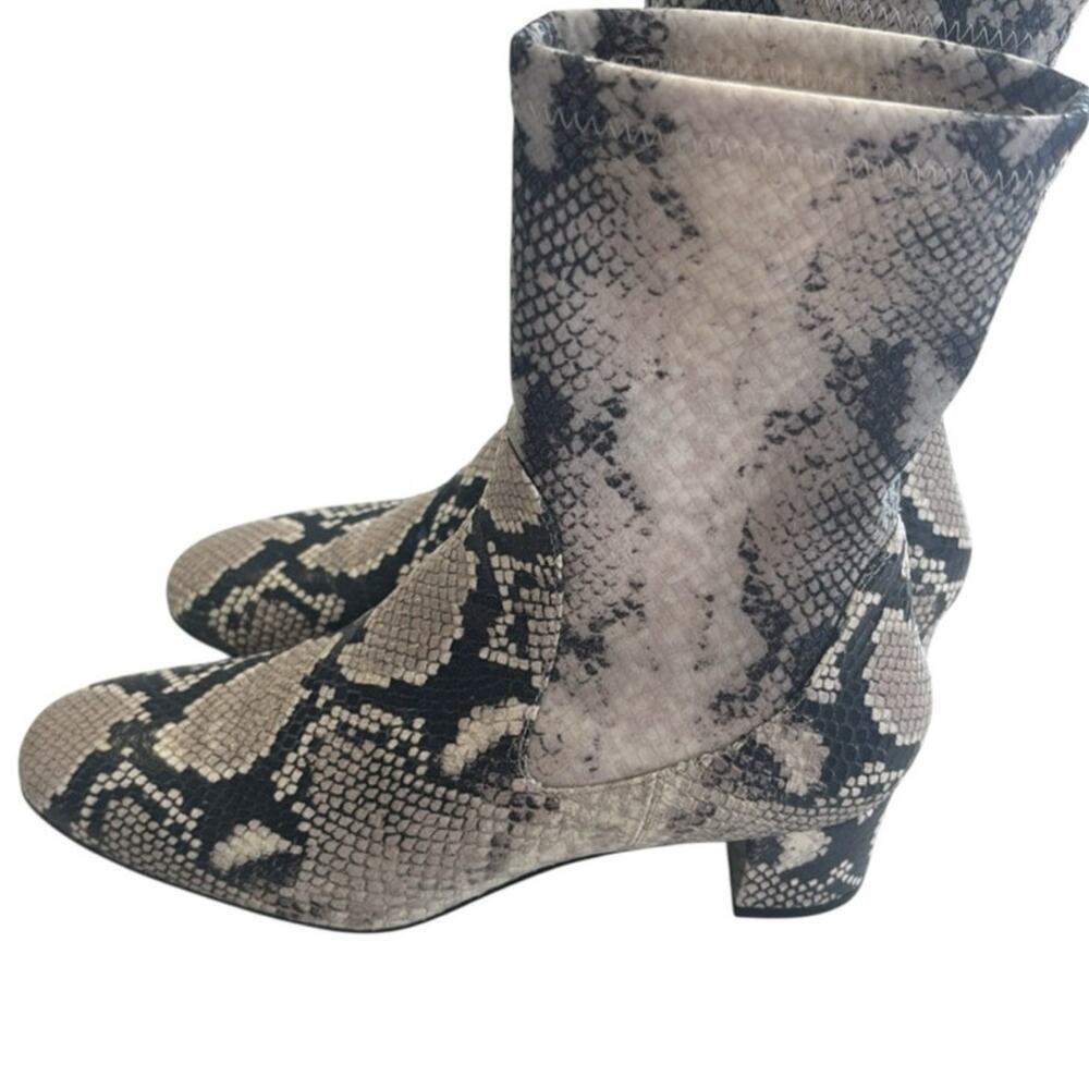 Stuart Weitzman Ernestine Python Print Leather Bo… - image 6